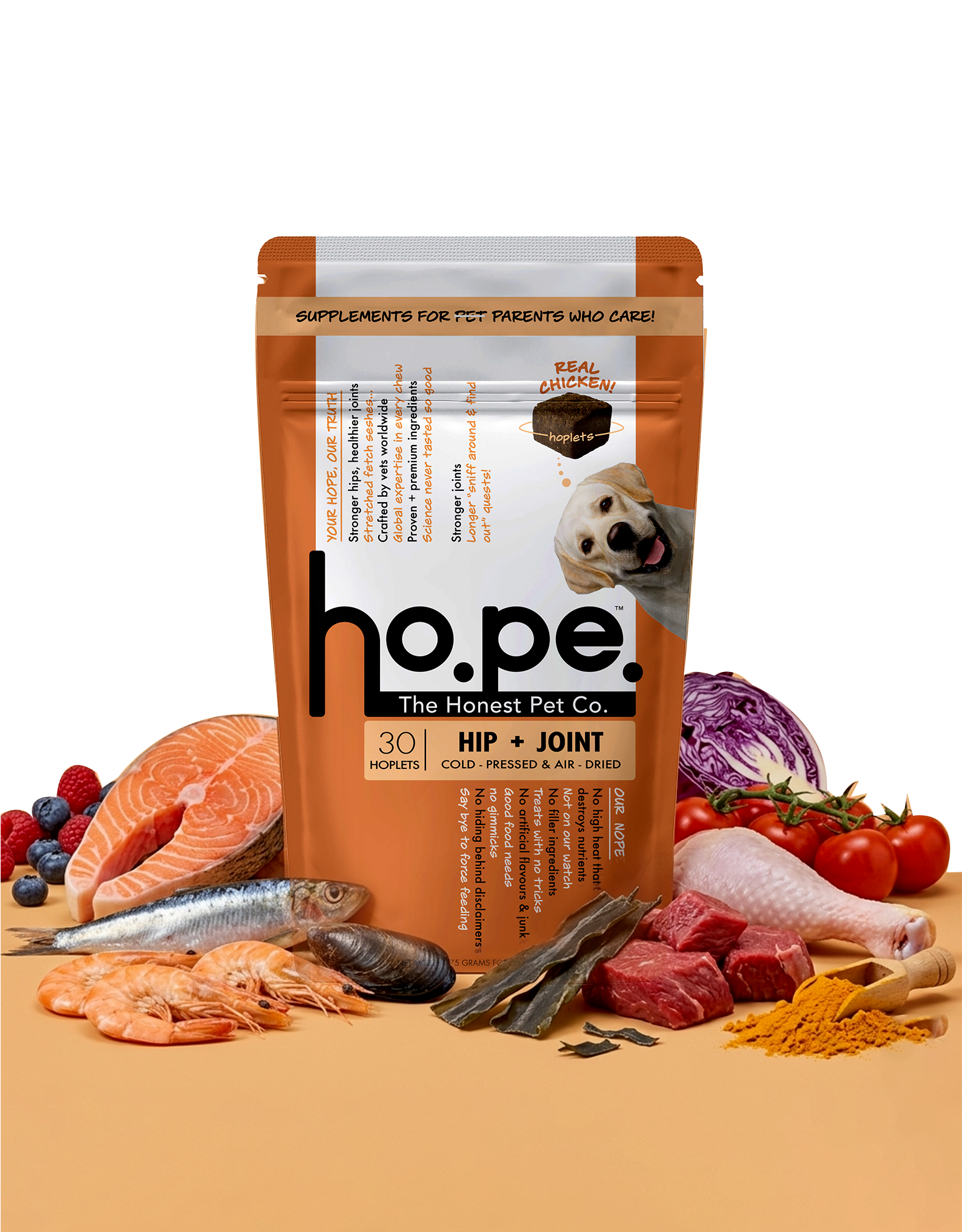 Hip + Joint Chicken Hoplet™ for Dogs | Mobility Chew 30 Hoplets