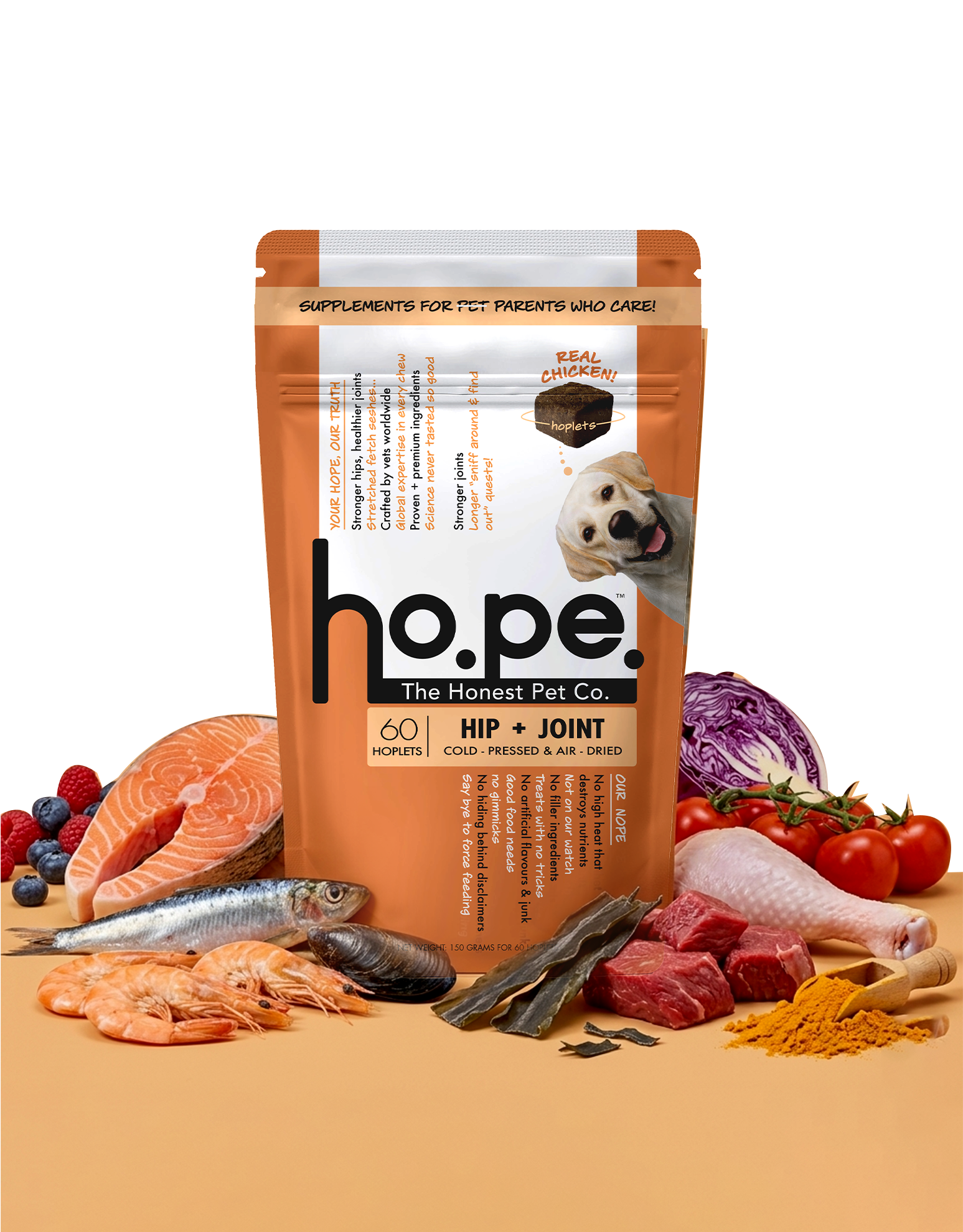 Hip + Joint Chicken Hoplet™ for Dogs | Mobility Chew 60 Hoplets