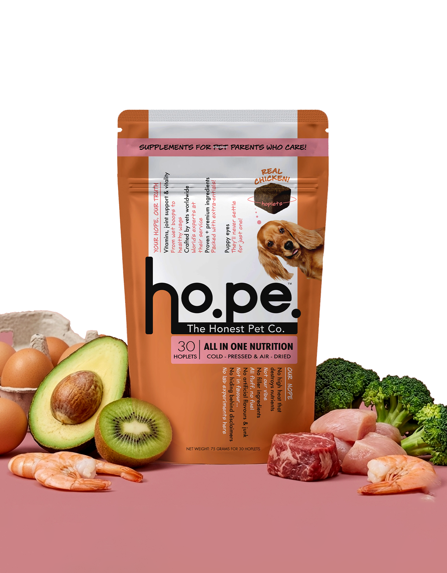 All-in-One Chicken Hoplet™ for Dogs | Daily Nutrition Chew 30 Hoplets