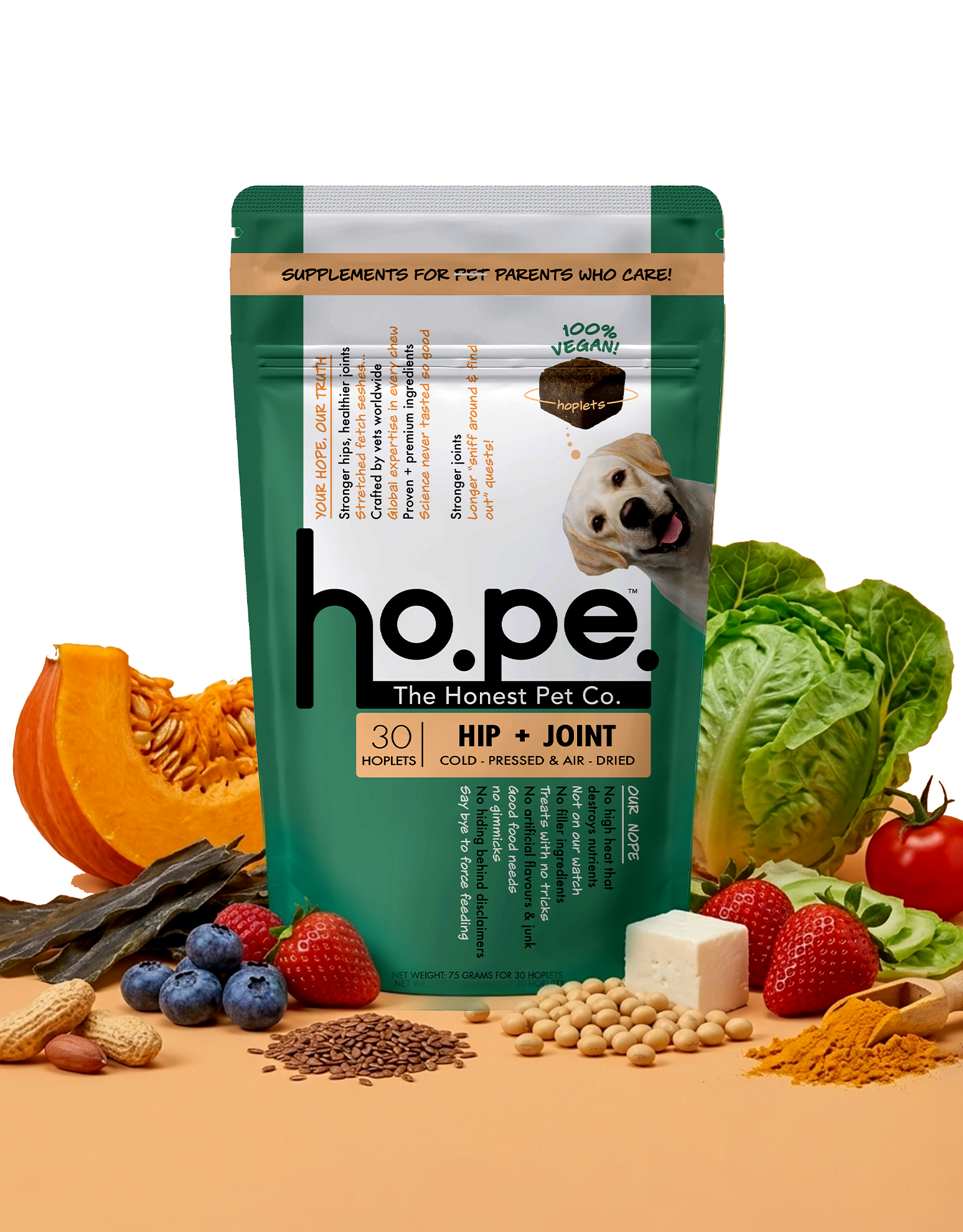 Hip + Joint Vegan Hoplet™ for Dogs | Mobility Chew 60 Hoplets