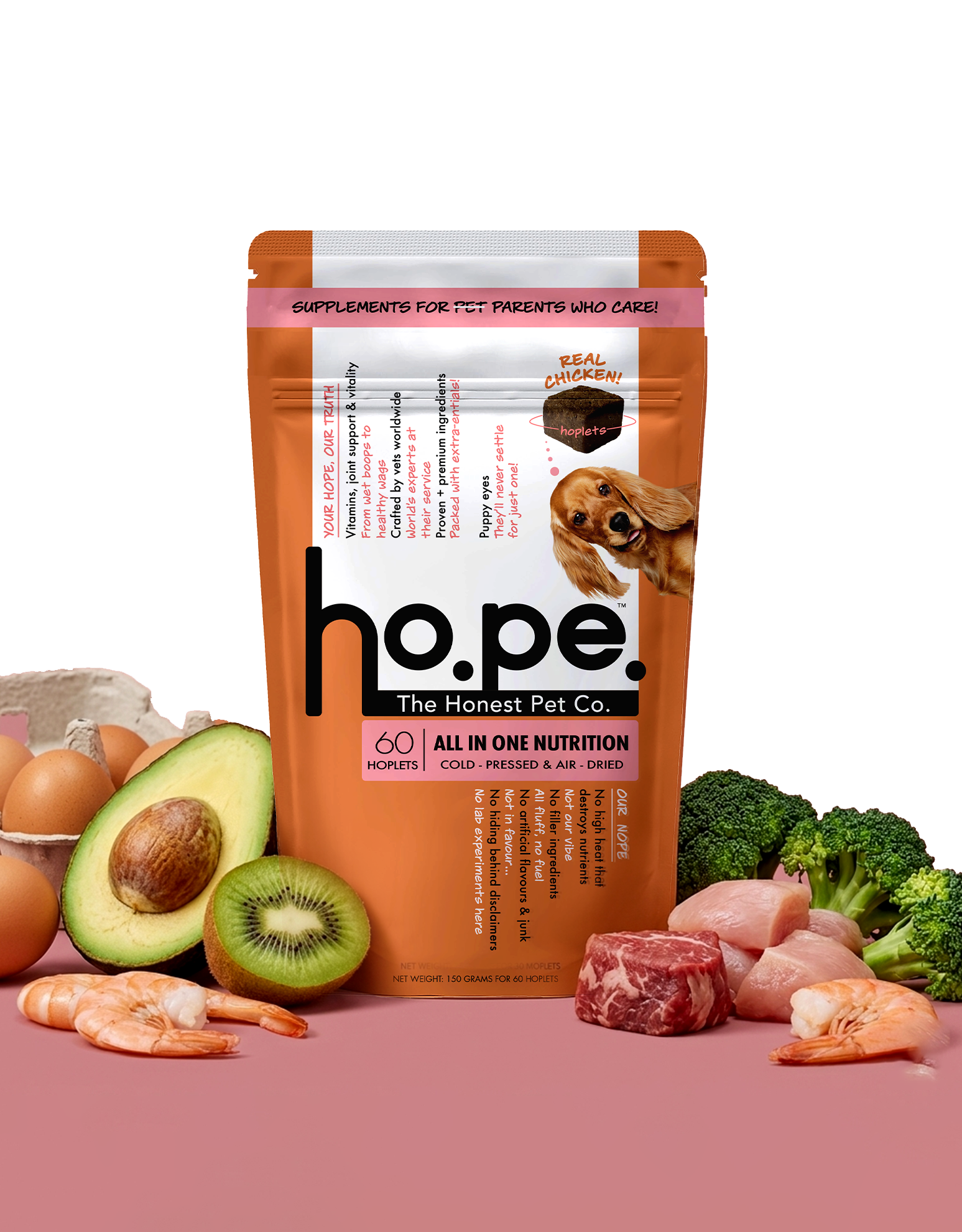 All-in-One Chicken Hoplet™ for Dogs | Daily Nutrition Chew 60 Hoplets