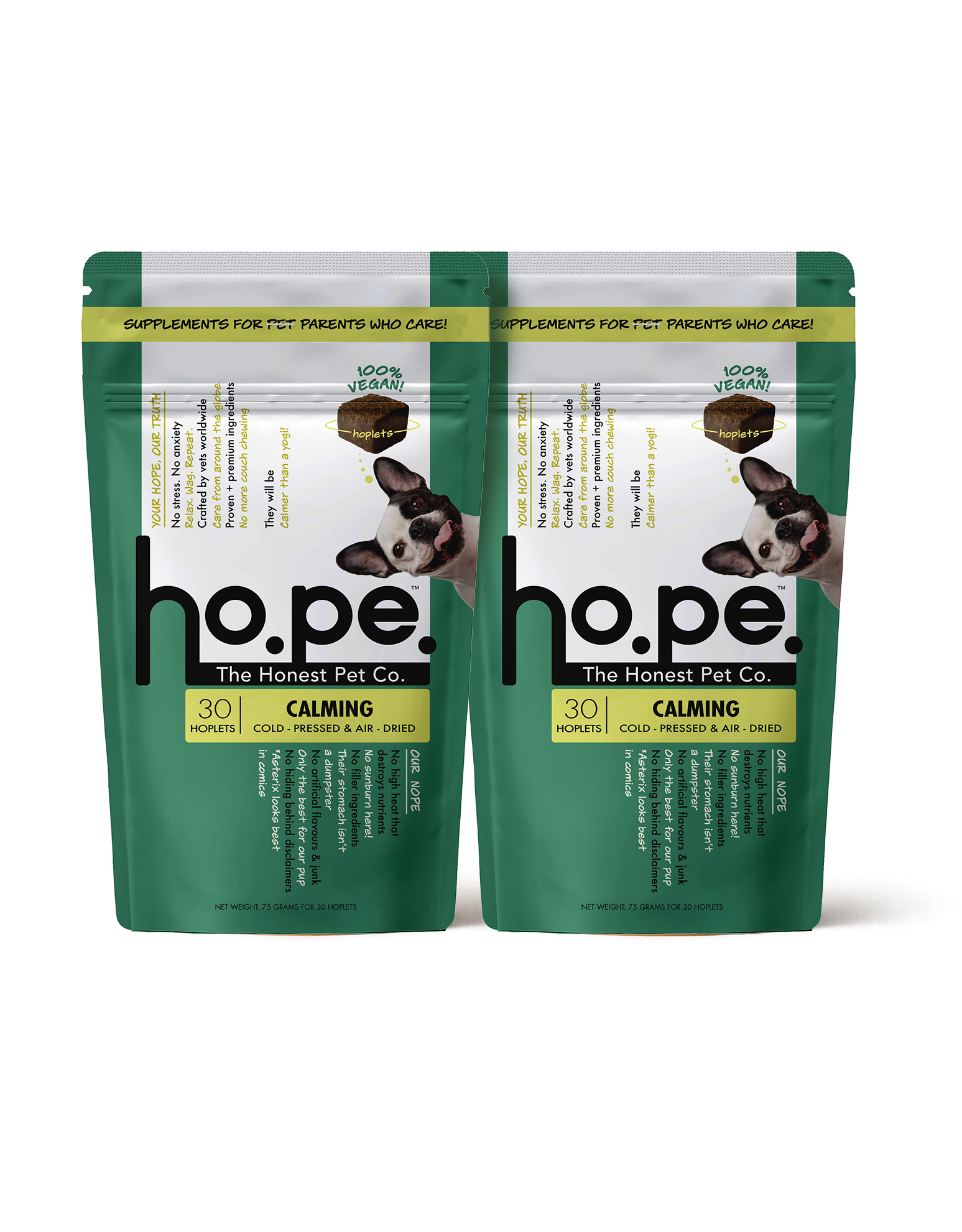 Calming Vegan Hoplet™ for Dogs | Anxiety Relief Chew 60 Hoplets