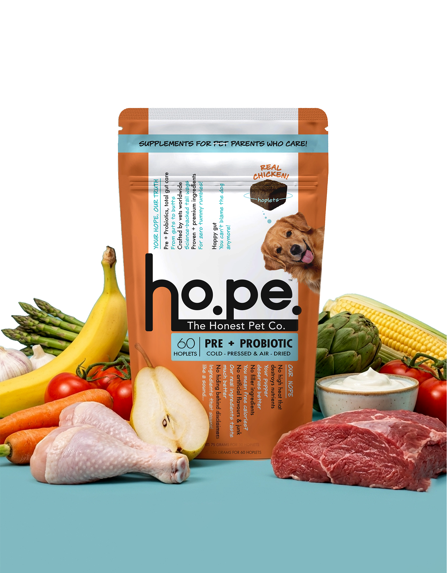 Pre+Probiotic Chicken Hoplet™ | Paw Licking & Scratching Relief | Gut Health 60 Hoplets