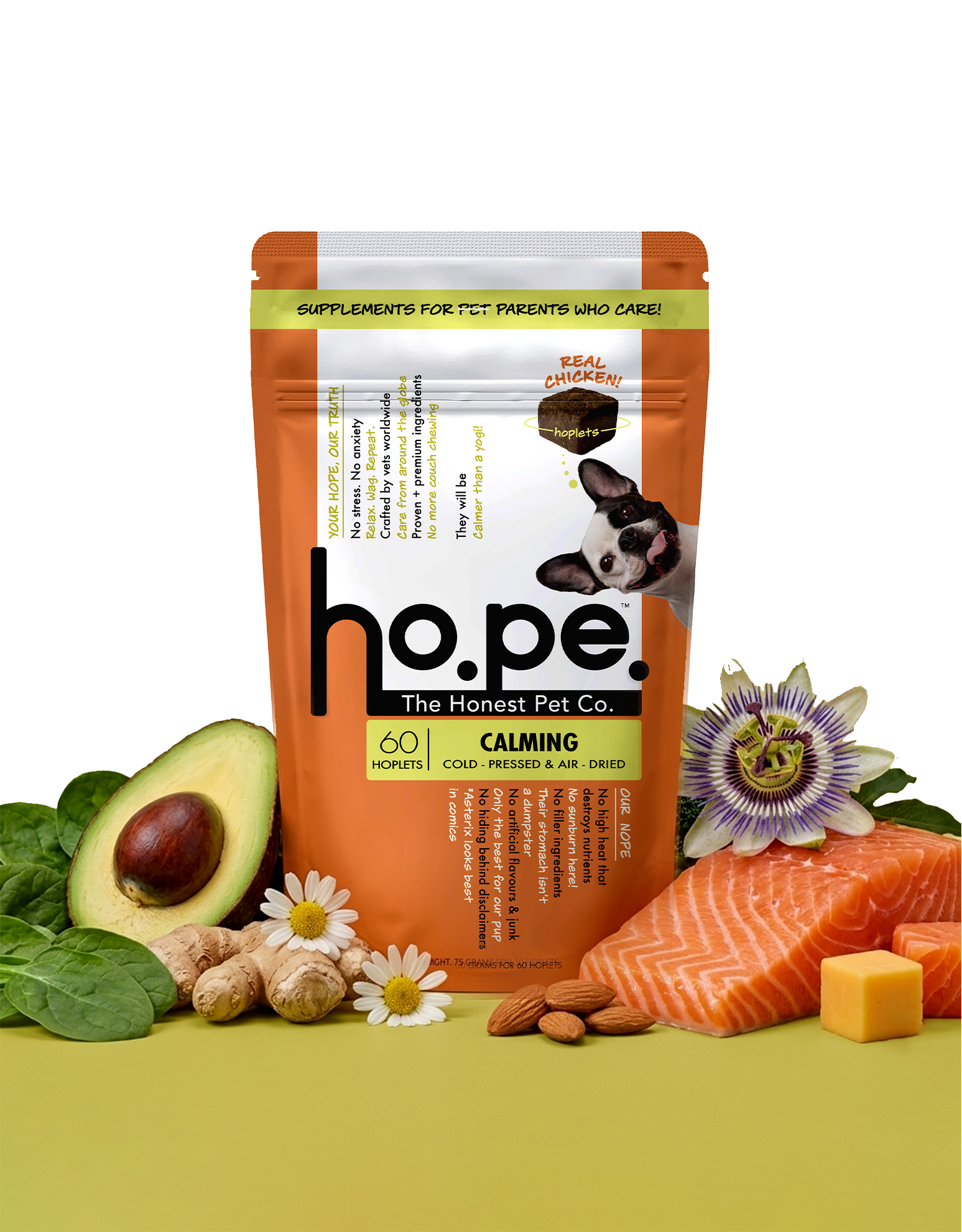 Calming Chicken Hoplet™ for Dogs | Anxiety Relief Chew 60 Hoplets