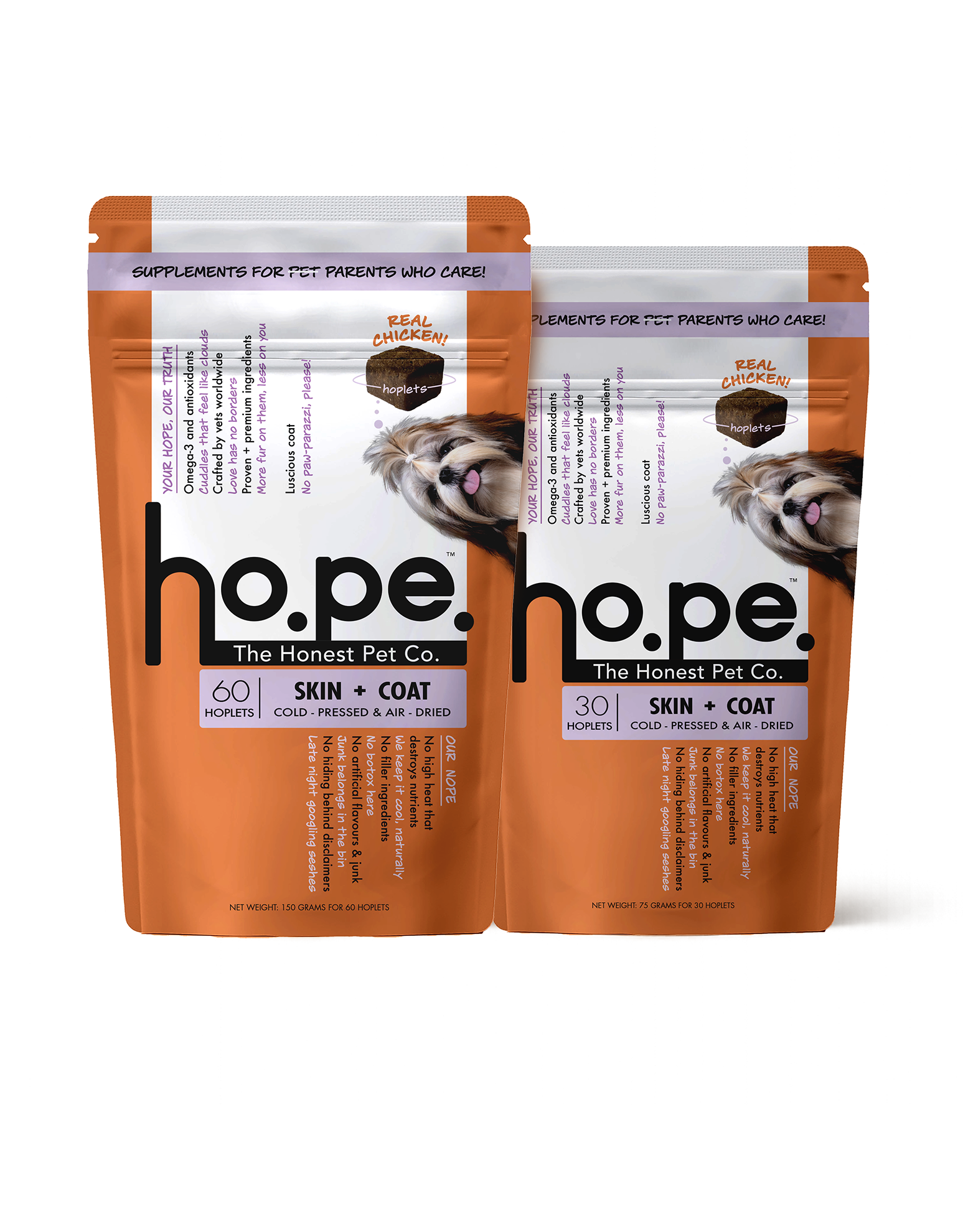 Skin + Coat Chicken Hoplet™ for Dogs | Shine & Itch Chew 90 Hoplets