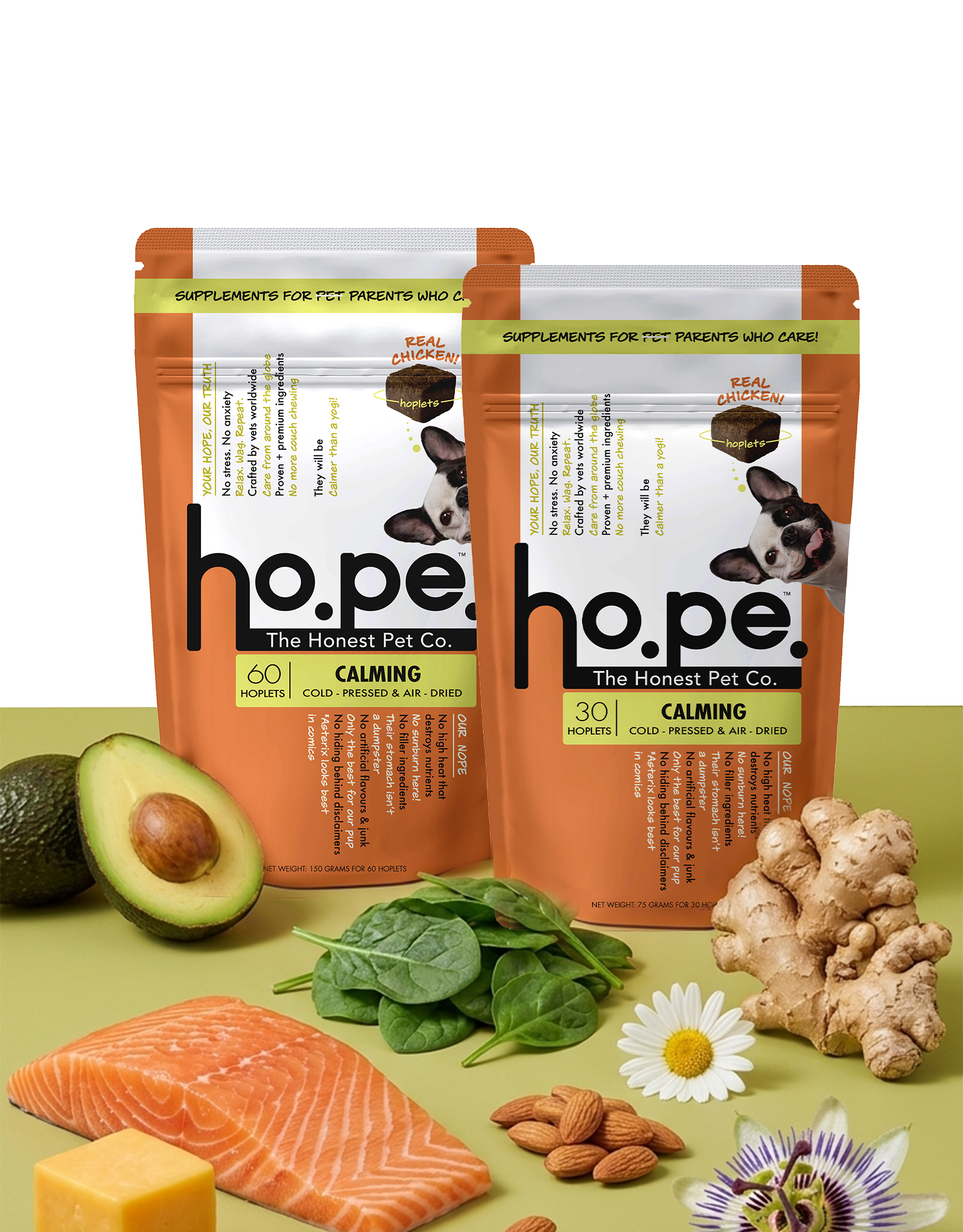 Calming Chicken Hoplet™ for Dogs | Anxiety Relief Chew 90 Hoplets