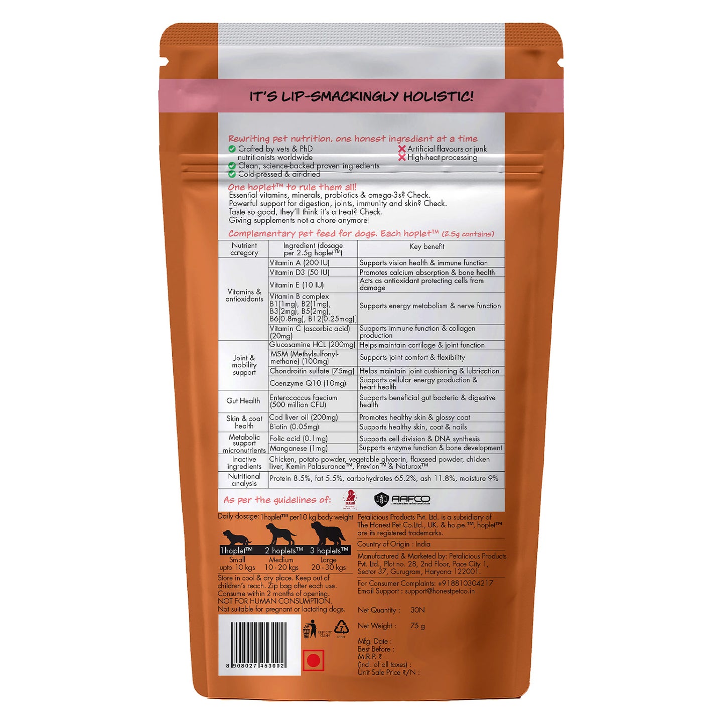 All-in-One Chicken Hoplet™ for Dogs | Daily Nutrition Chew