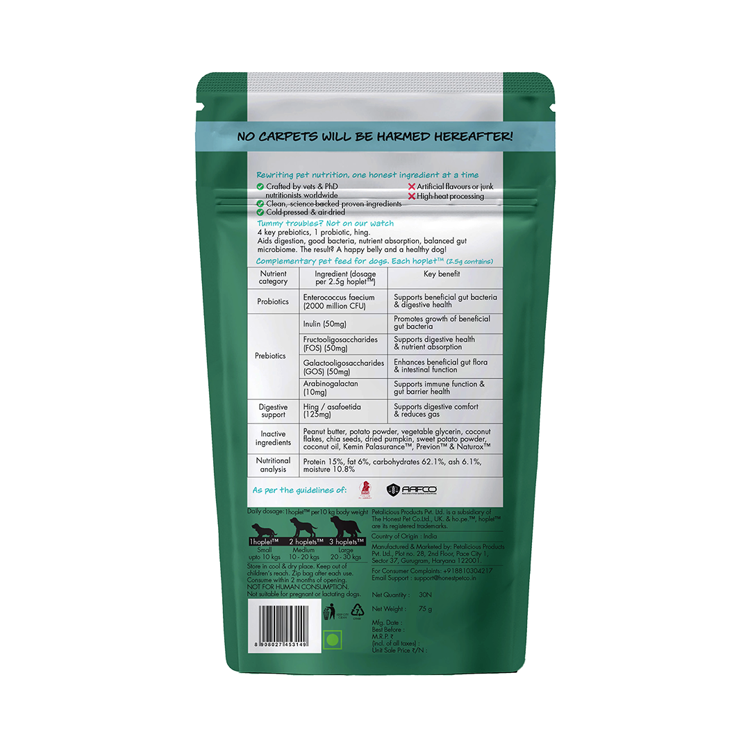 Pre+Probiotic Vegan Hoplet™ | Paw Licking & Scratching Relief | Gut Health 30 Hoplets