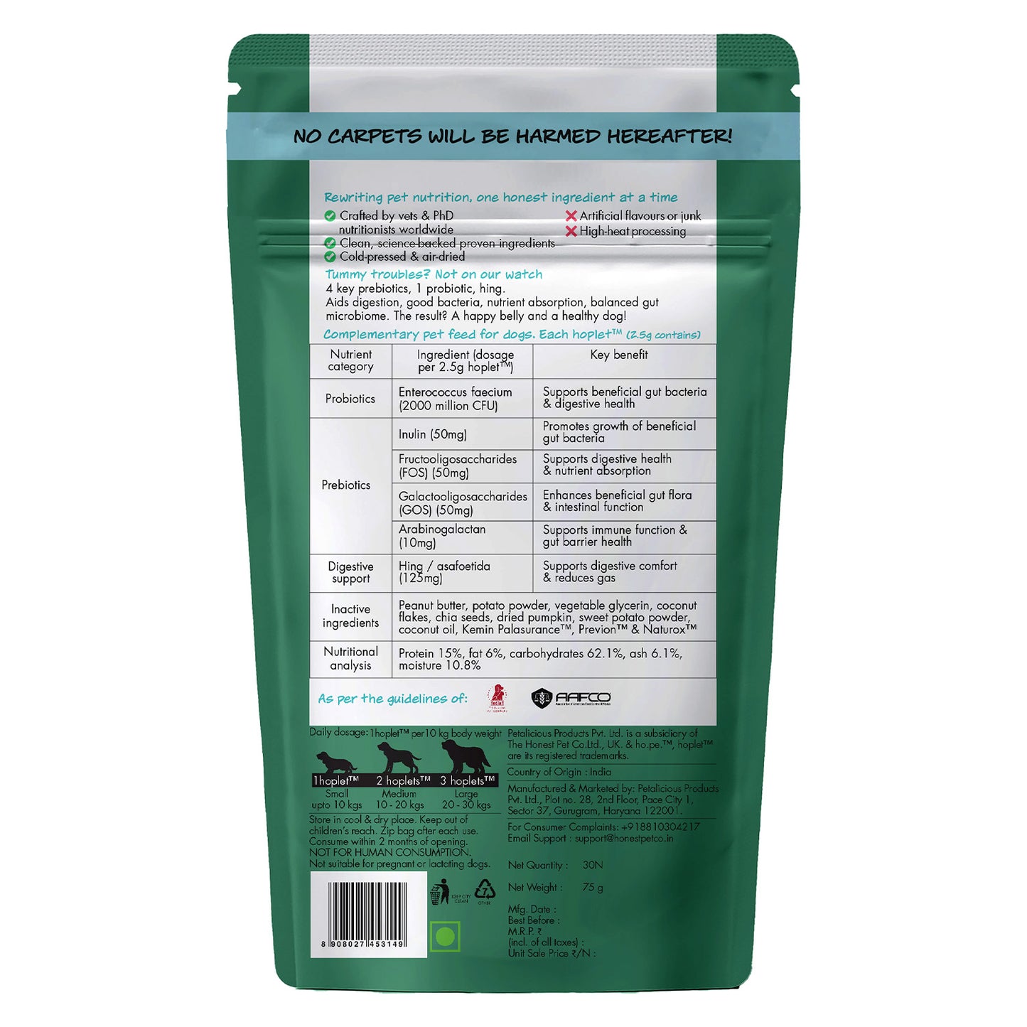 Pre + Probiotic Vegan Hoplet™ for Dogs | Gut Health Chew