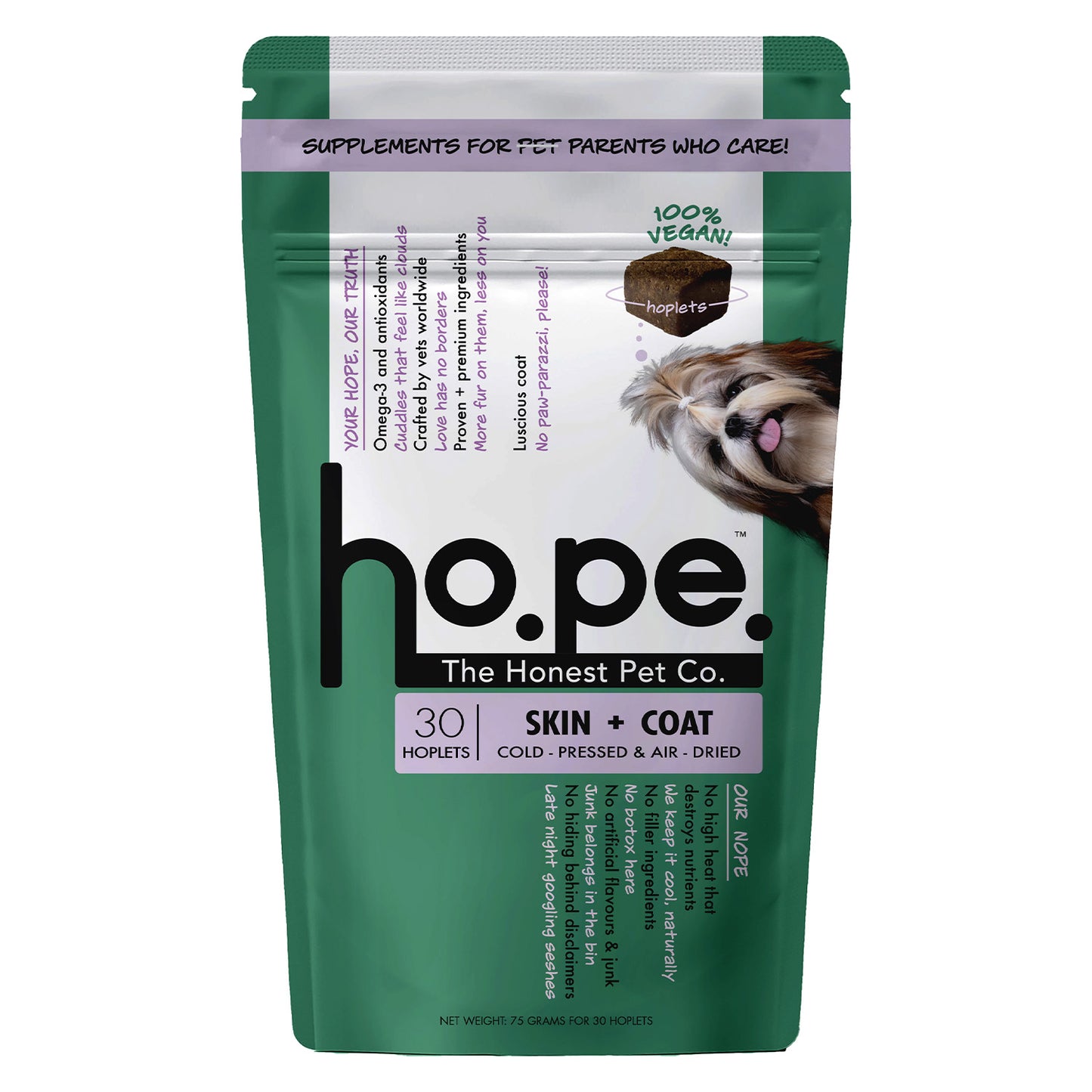 Skin + Coat Vegan Hoplet™ for Dogs | Shine & Itch Chew