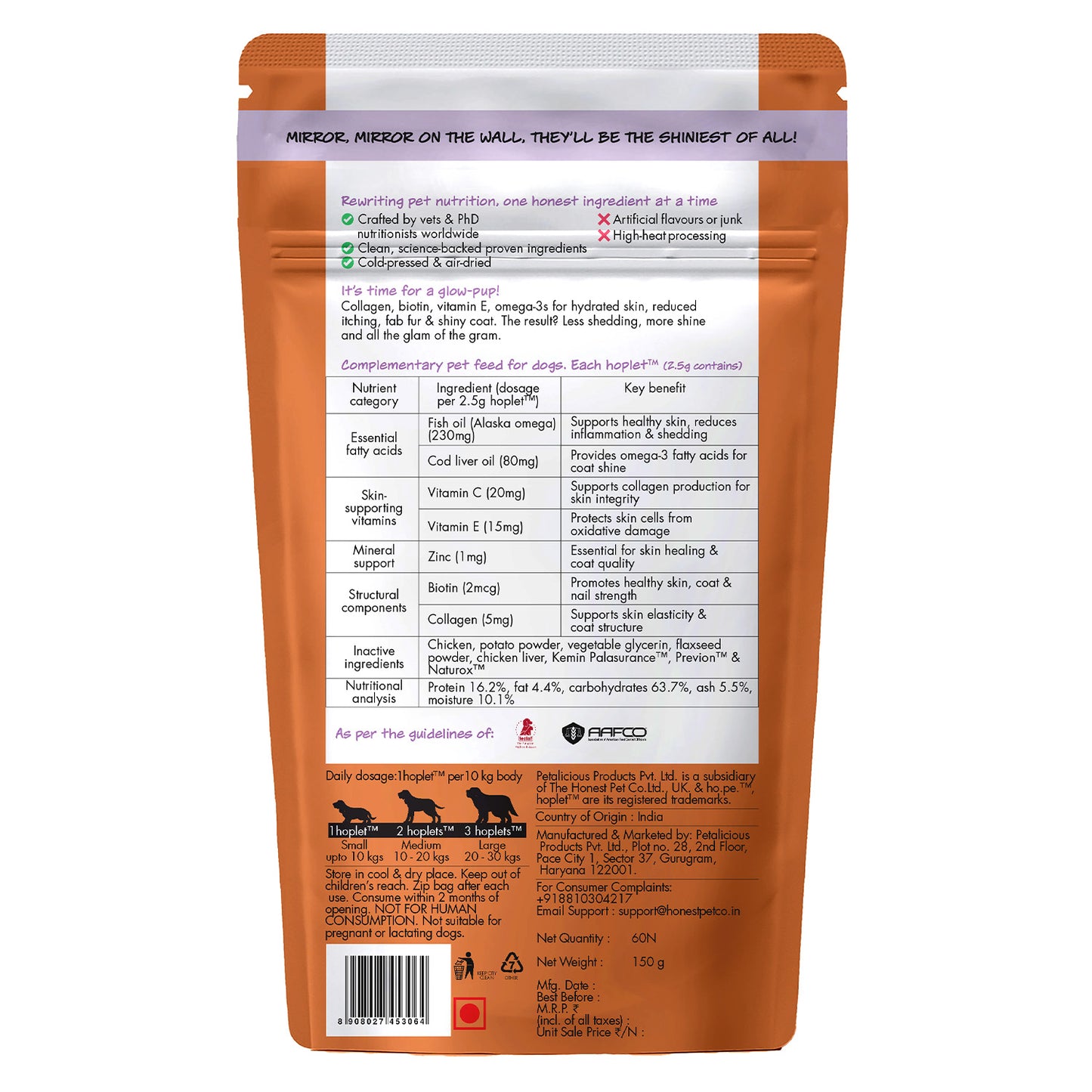 Skin + Coat Chicken Hoplet™ for Dogs | Shine & Itch Chew