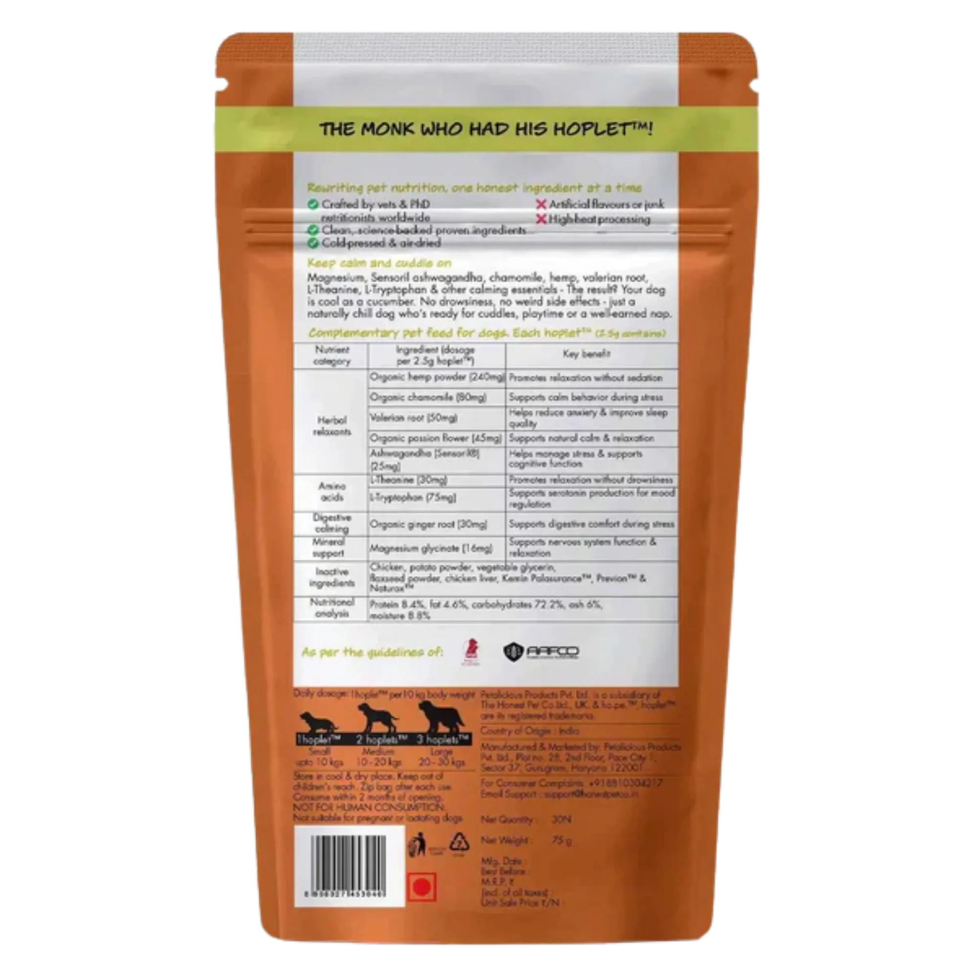 Calming Chicken Hoplet™ for Dogs | Anxiety Relief Chew 90 Hoplets