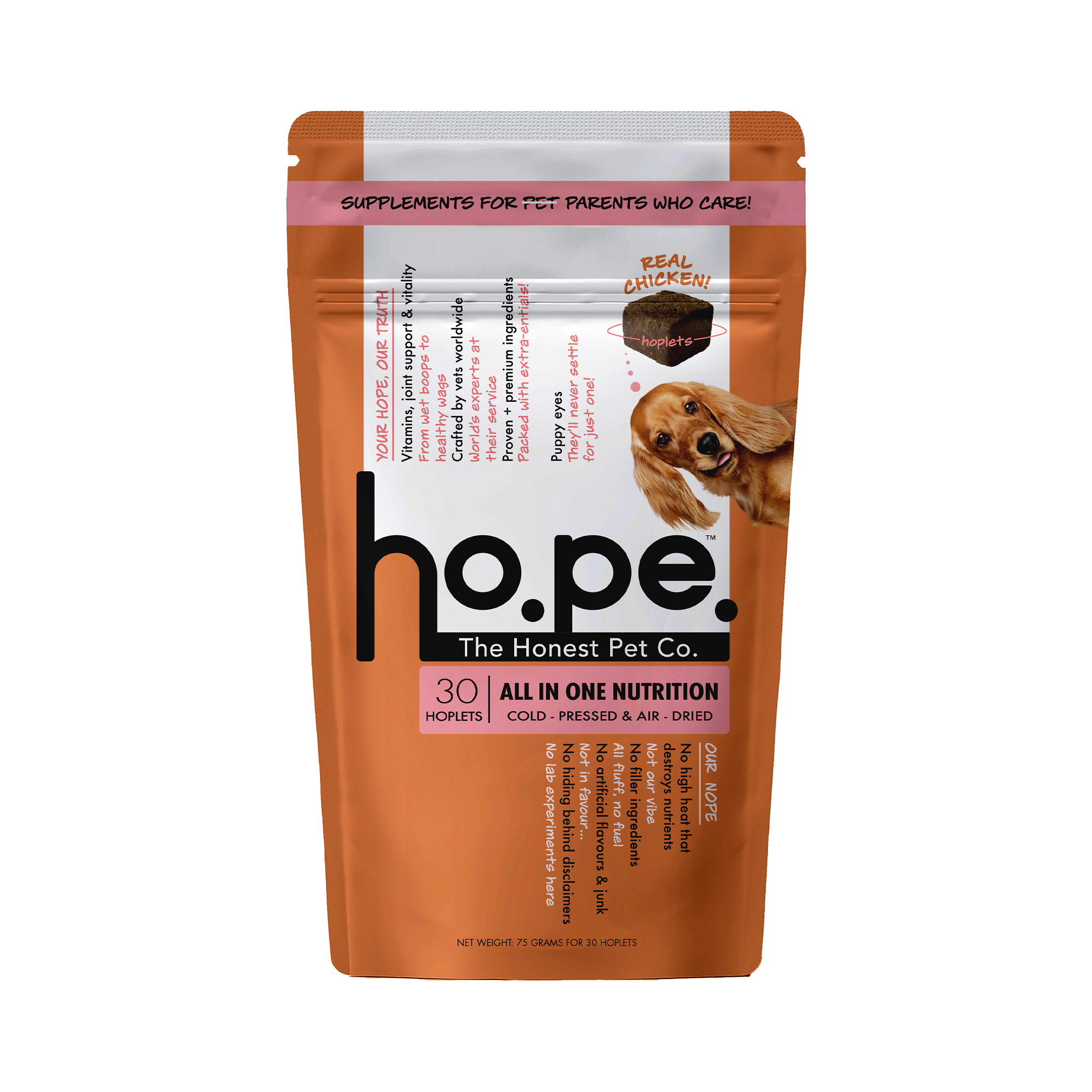 All-in-One Chicken Hoplet™ for Dogs | Daily Nutrition Chew 30 Hoplets