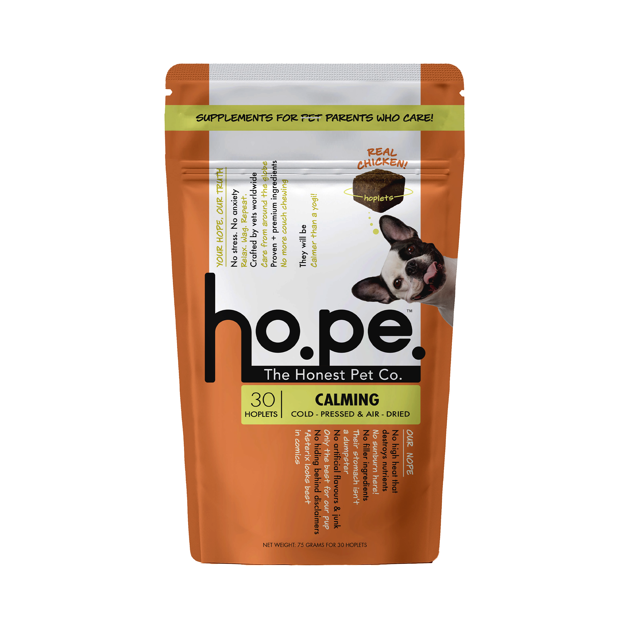Calming Chicken Hoplet™ for Dogs | Anxiety Relief Chew 30 Hoplets