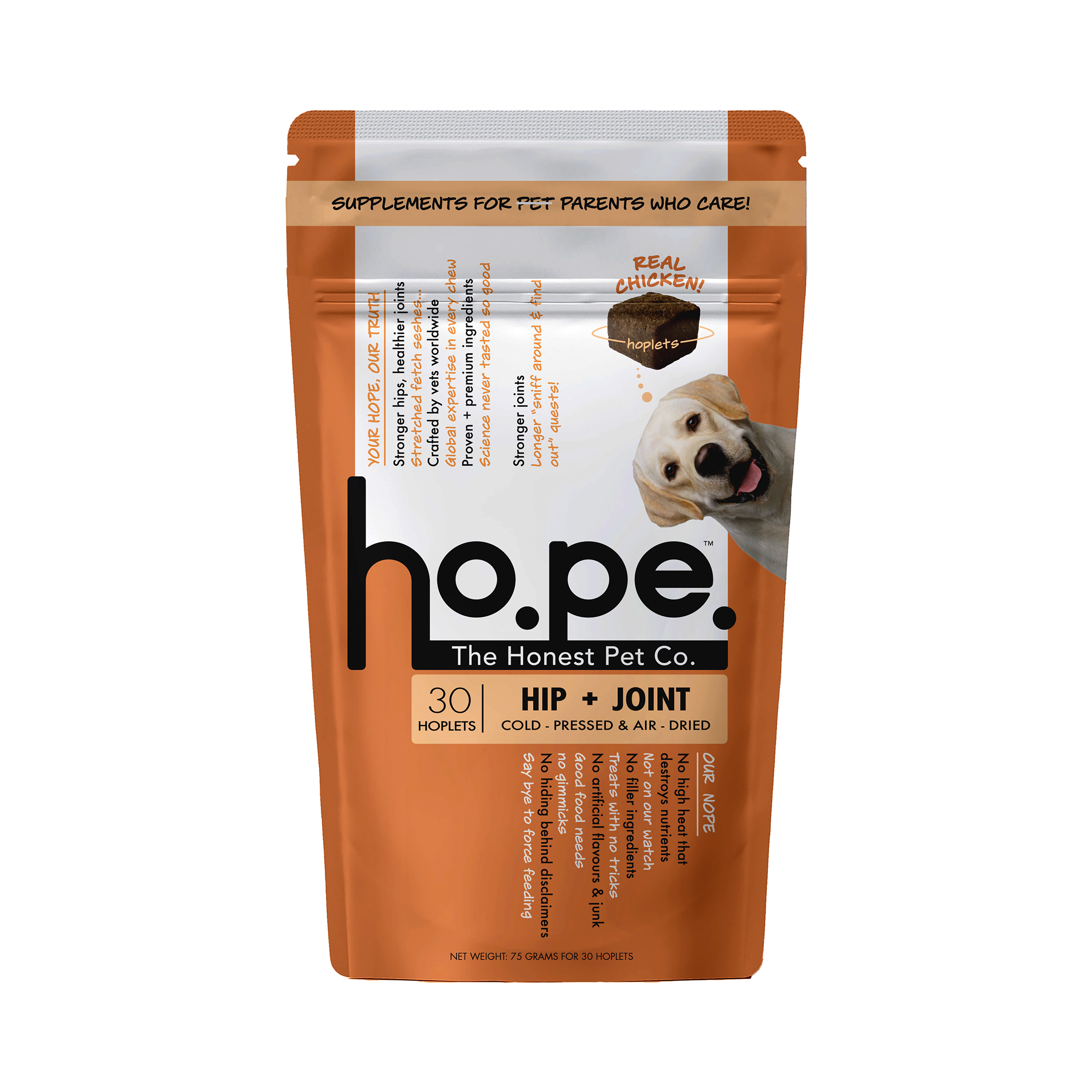 Hip + Joint Chicken Hoplet™ for Dogs | Mobility Chew 30 Hoplets